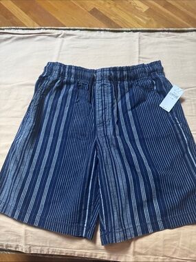 GAP Blue and White Vertical Stripe Kids Drawstring Shorts